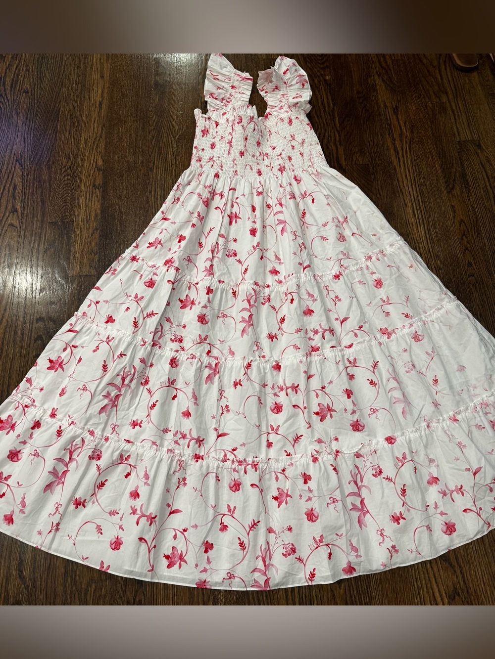 Hill House Red Botanical Nap Dress Size Small Flaws - Picture 4 of 12